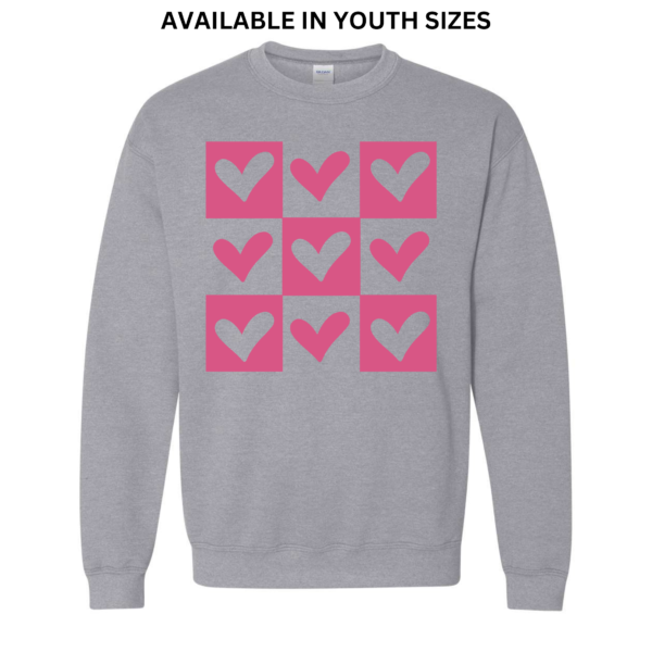 checker heart on sport grey