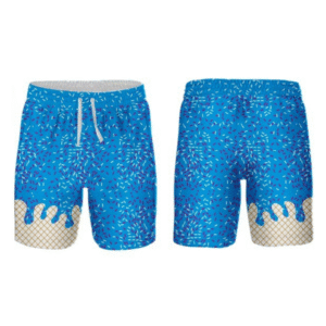 blue drip shirt/short set