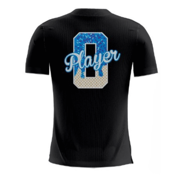 blue drip shirt/short set