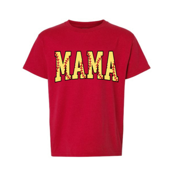 softball font "mama" t shirt