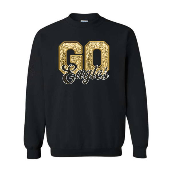 glitter go eagles on black