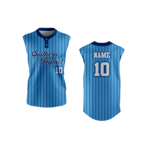 southern impact 2 button sleeveless jersey carolina blu