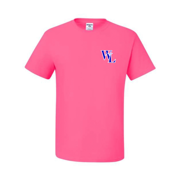 west limestone homecoming shirt on pink (front and back)