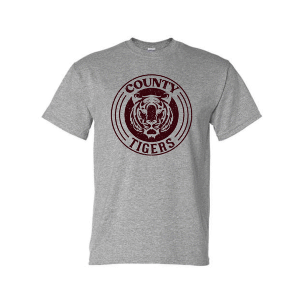vintage county tigers on maroon (multiple options)