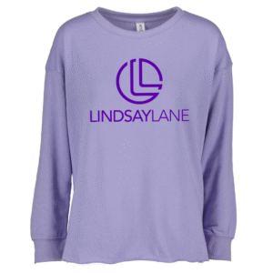 lindsay lane raw hem enza drop shoulder fleece crew neck