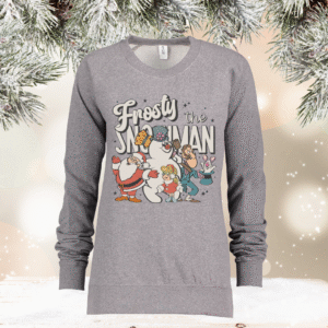 patchwork santa on greenstone enza midweight pullover crew