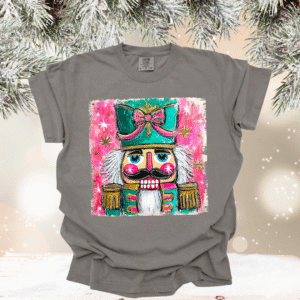 red and green holly jolly on grey comfort color (multiple options) (copy)