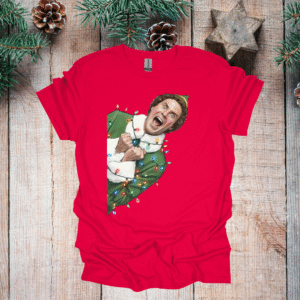 green and red holly jolly on gravel gildan 