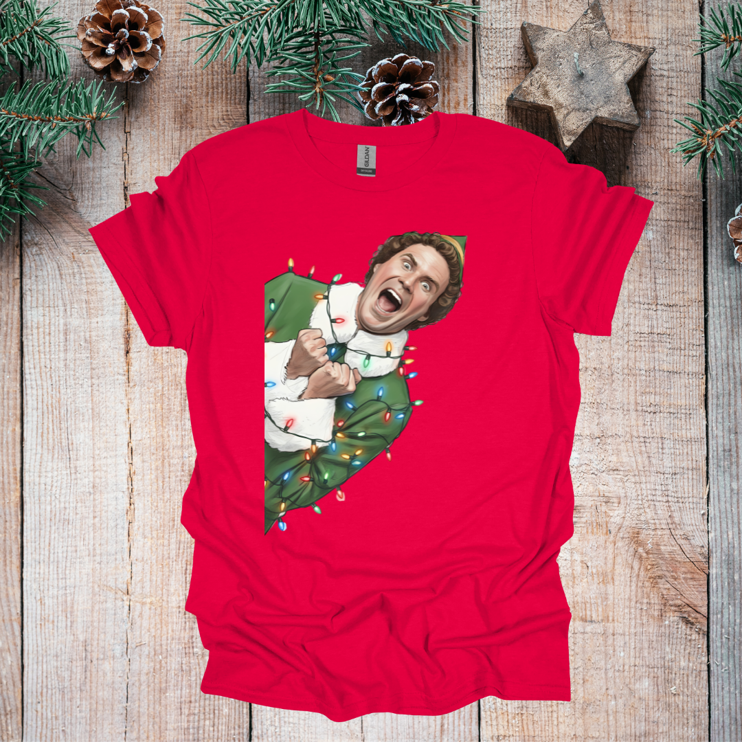 green and red holly jolly on gravel gildan