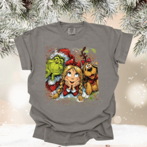maybe christmas grinch scene on grey comfort color (multiple options)