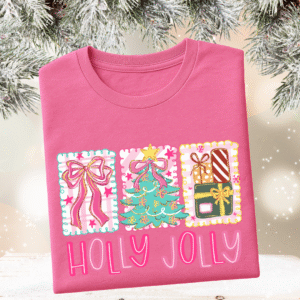 holly jolly on watermelon comfort color (multiple options)