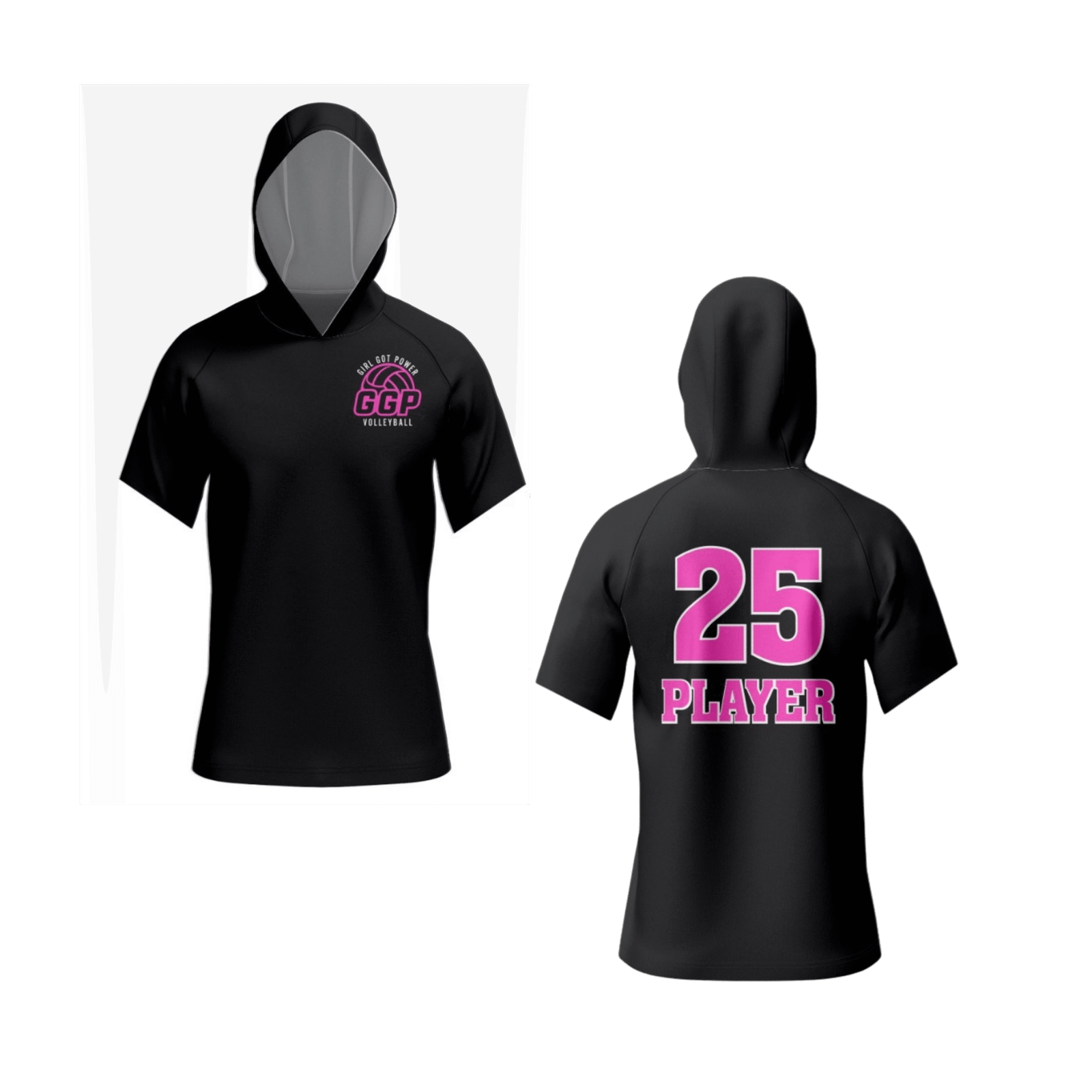 ggp short sleeve hooded dry fit shirt