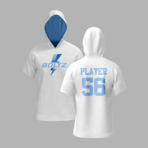 boltz white shortsleeve hooded jersey