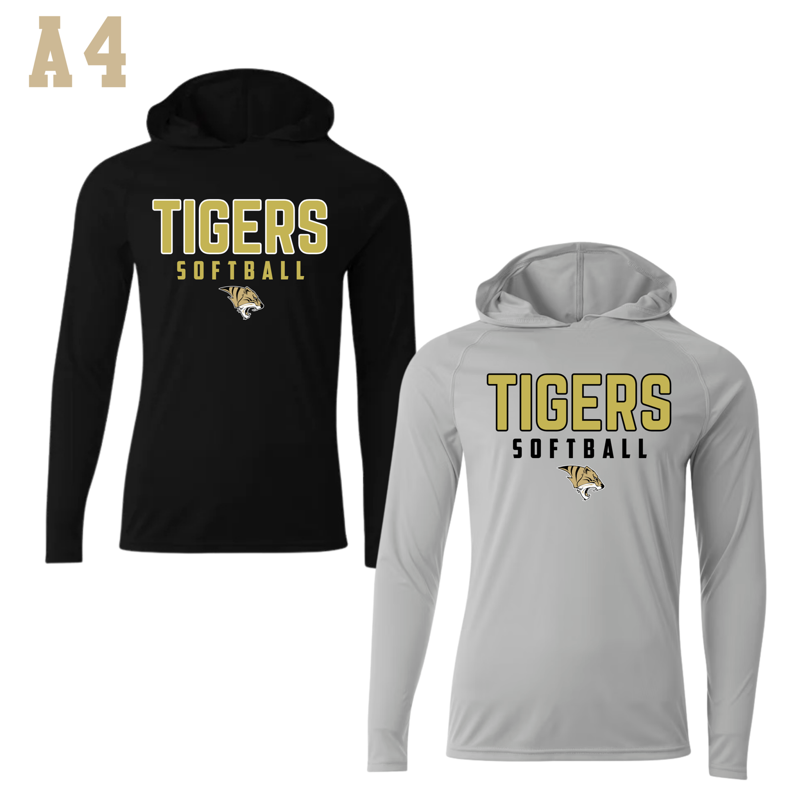 tigers softball short sleeve hooded a4 drifit (copy)