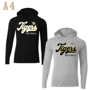script tigers softball short sleeve hooded a4 drifit