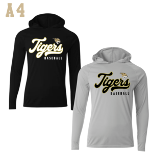 script tigers softball short sleeve hooded a4 drifit (copy)
