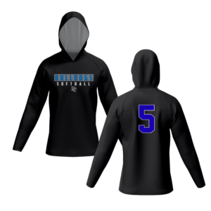 bulldogs softball long sleeve hooded dri fit