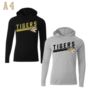 tigers lines with mascot short sleeve hooded a4 drifit (copy)