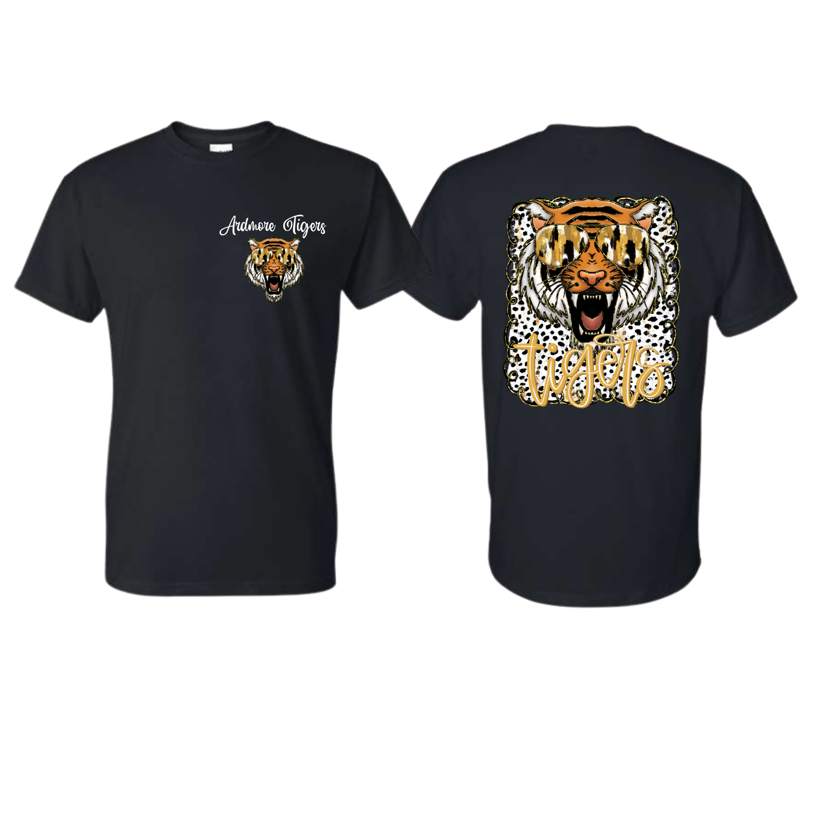 tigers doodle font t shirt