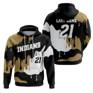 gold indians fleece lined hoodie (copy)