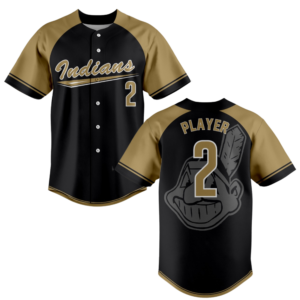gold indians full button jersey