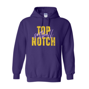 stacked distressed top notch softball purple t shirt (copy)