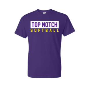 purple top notch softball t shirt